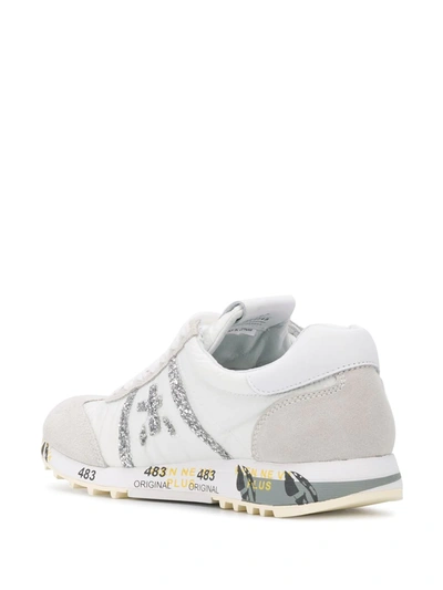 Shop White Premiata Lucyd Glitter Stripe Sneakers In White