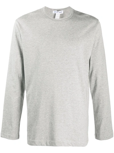 Shop Comme Des Garçons Shirt Logo Print Long-sleeved Top In Grey