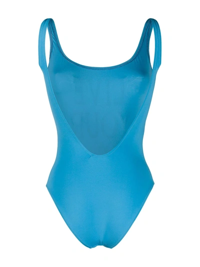 Shop Alberta Ferretti Live Your Dreams Swimsuit In Blue