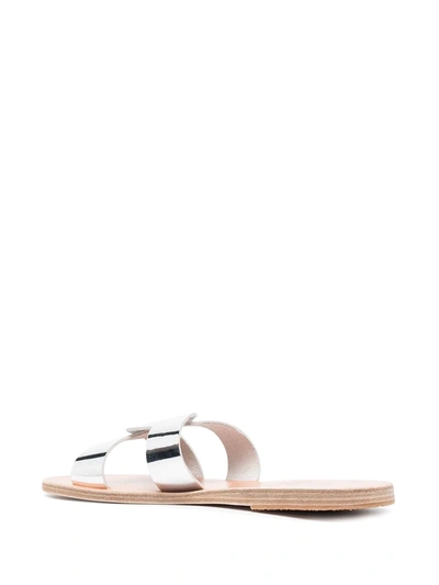Shop Ancient Greek Sandals Desmos Cut-out Leather Sandals In Silver