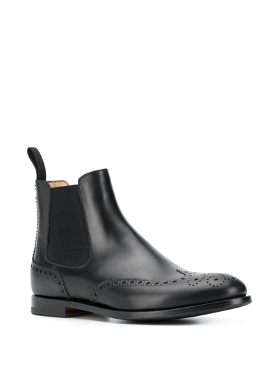 Scarosso Oliver Brogue Detailing Boots In Black