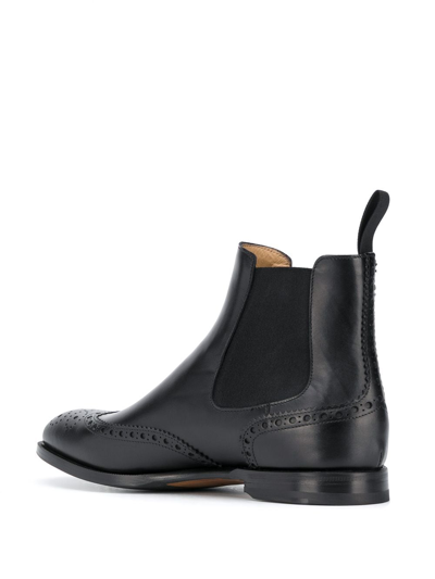 Scarosso Oliver Brogue Detailing Boots In Black
