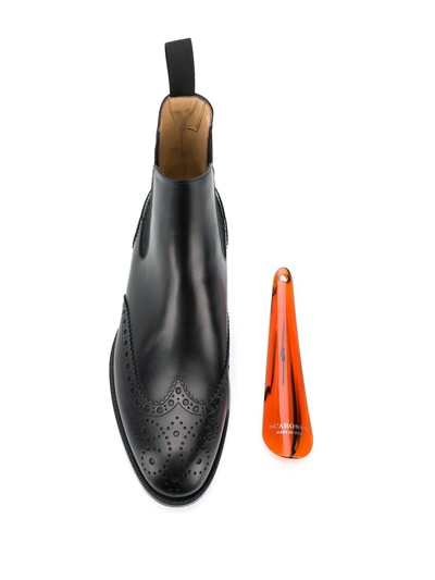 Scarosso Oliver Brogue Detailing Boots In Black