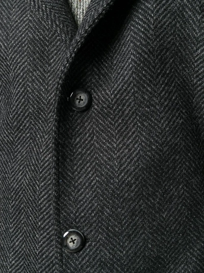 Shop Maison Margiela Herringbone Open Back Coat In Grey