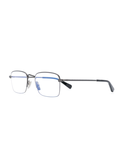 Shop Brioni Square Frame Glasses In Grey