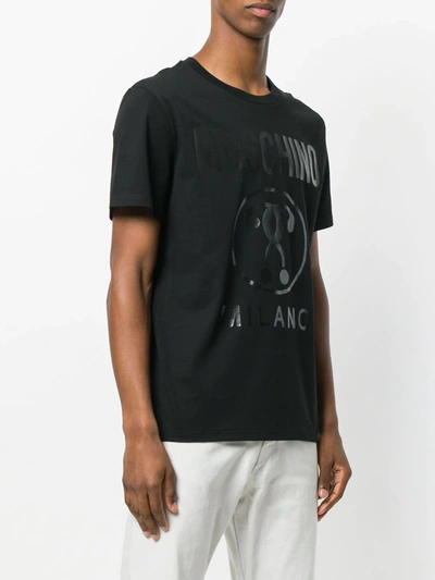 Shop Moschino Vinyl Print T-shirt In Black