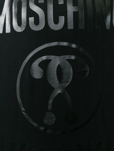 Shop Moschino Vinyl Print T-shirt In Black