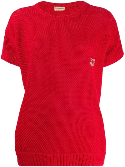 Pre-owned Versace 1980's Knitted Top In Red