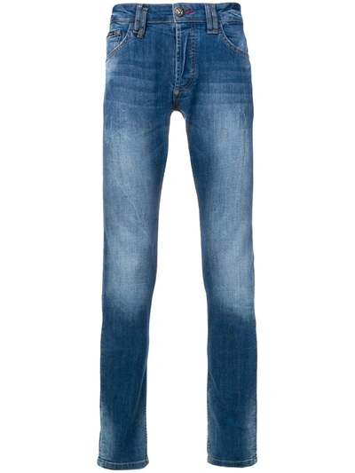Shop Philipp Plein Tapered Jeans In Blue