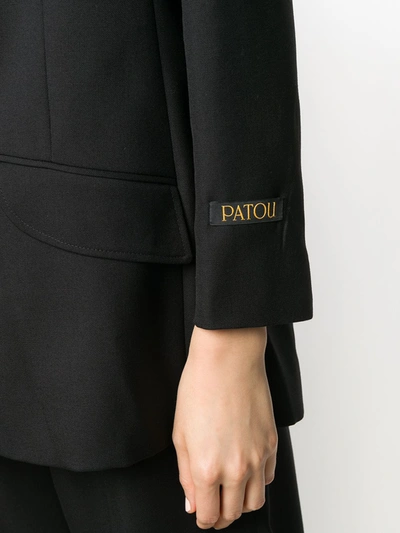 Shop Patou Jewel-button Wool Blazer In Black