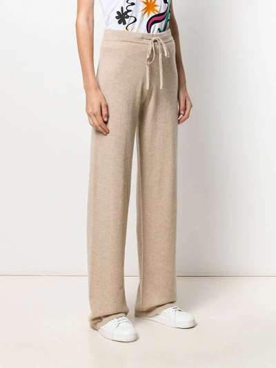 Chinti & Parker Mélange Wool And Cashmere-blend Wide-leg Pants In Neutrals