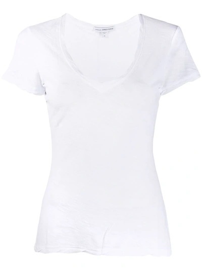 Shop James Perse Twist Seam T-shirt In White