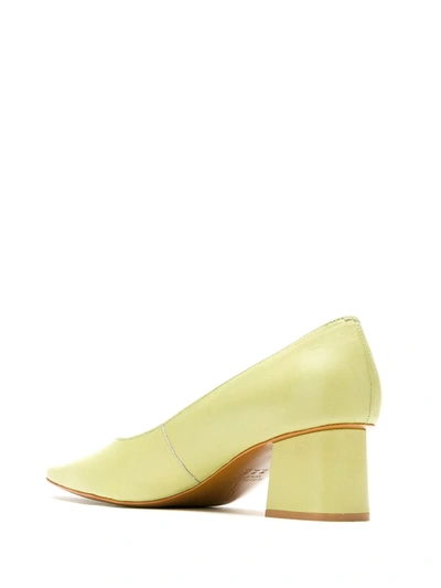 Shop Blue Bird Shoes Block-heeled Leather Pumps In Green