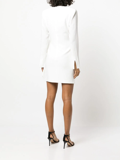 Shop Cinq À Sept Sierra Long-sleeve Wrap Dress In Weiss