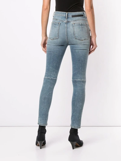 Shop Ben Taverniti Unravel Project Zip-embellished Skinny Jeans In Blue