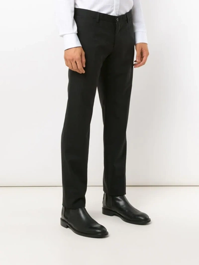 Dolce & Gabbana Straight-leg Tailored Linen Pants In Black