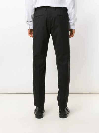 Dolce & Gabbana Straight-leg Tailored Linen Pants In Black