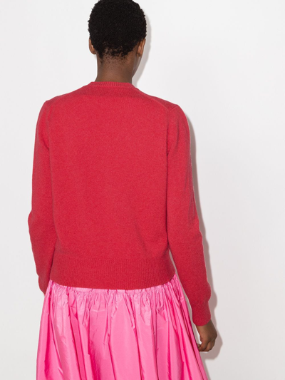 Shop Molly Goddard Portia Ruffle-insert Wool Cardigan In Pink