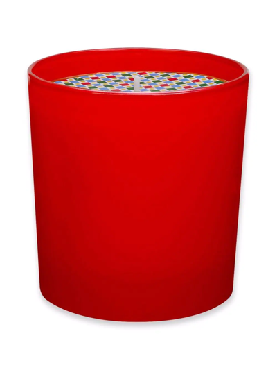 Dolce & Gabbana Carretto-print Scented Candle (250g) In Red