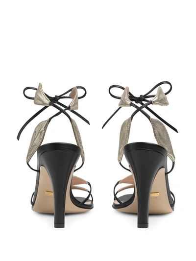 Shop Gucci Leaf Details Sandals In Black