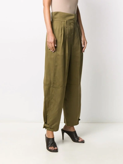 Shop Givenchy High-waisted Military Trousers In Green