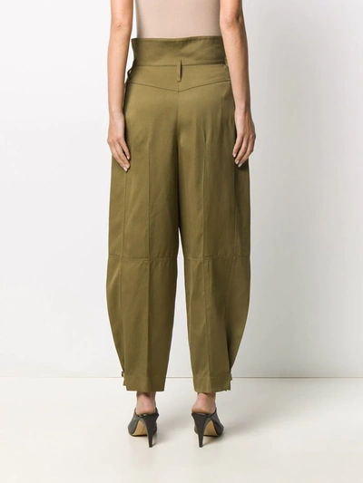 Shop Givenchy High-waisted Military Trousers In Green