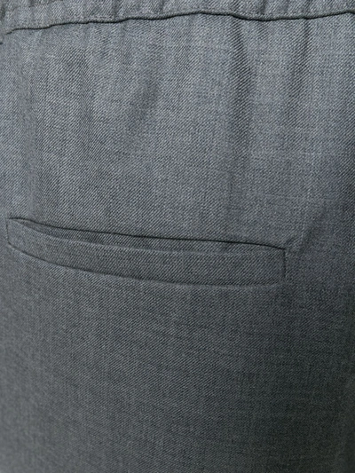 Thom Browne Medium Grey Super 120's Wool Twill Elastic Hem Track Trouser In Grey