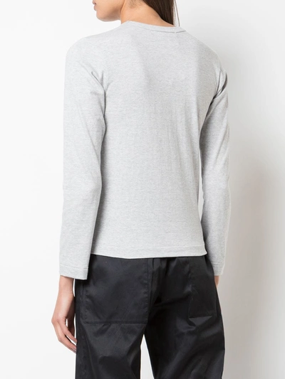 Comme Des Garçons Play Printed Logo T-shirt In Grey
