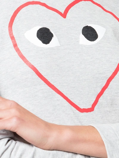Comme Des Garçons Play Printed Logo T-shirt In Grey