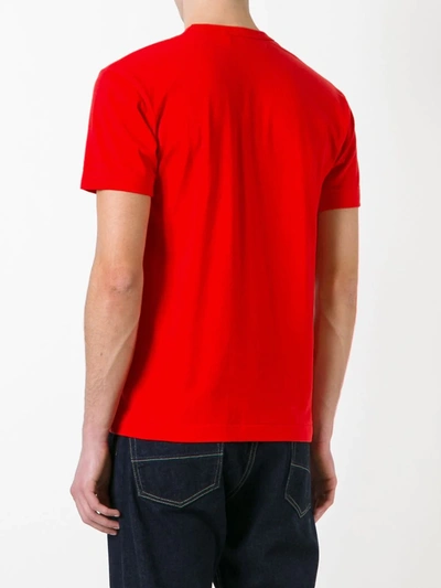 Shop Comme Des Garçons Play Embroidered Logo T-shirt In Red