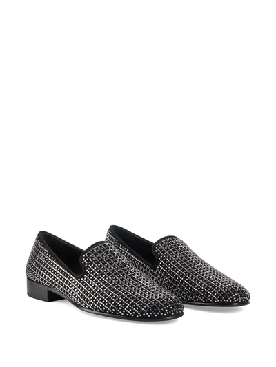 Shop Giuseppe Zanotti Lewis Crystal Embellished Loafers In Black
