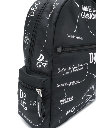 Shop Dolce & Gabbana Scribble Print Backpack In Black