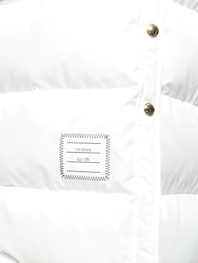 Shop Thom Browne 4-bar-stripe Hooded Parka In White