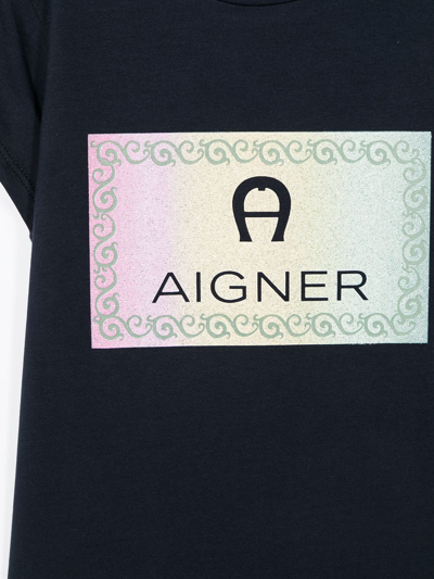 Shop Aigner Logo Cotton T-shirt In Blue