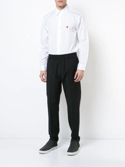Comme Des Garçons Play Heart Logo Shirt In White