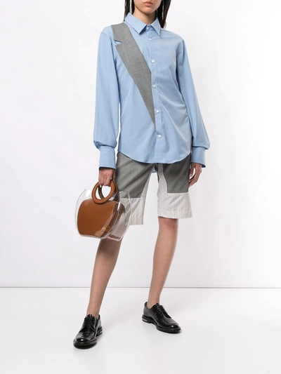Delada Colour-block Patchwork Shorts In White