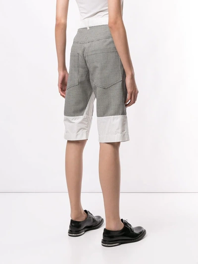 Delada Colour-block Patchwork Shorts In White