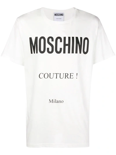 Shop Moschino Couture Print T-shirt In White