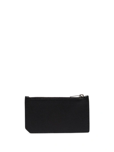 Shop Saint Laurent Fragments Zipped Cardholder In Black