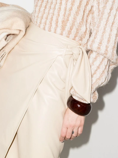 Nanushka Beige Carola Vegan Leather Midi Skirt In Neutrals
