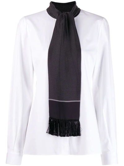 Shop Dolce & Gabbana Scarf Detail Shirt In White
