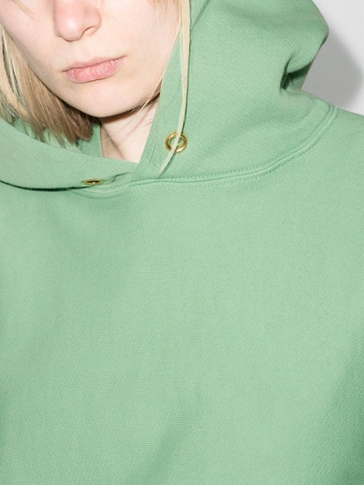 Shop Les Tien Long-sleeve Hooded Sweatshirt In Green