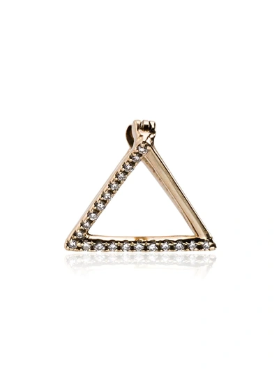 Shop Shihara 18kt Yellow Gold Diamond Triangle Earring In Metallic