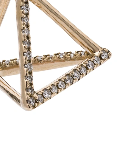 Shihara 18k Yellow Gold Diamond Triangle Earring In Metallic