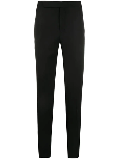 Shop Saint Laurent Side-stripe Tailored Trousers In Black