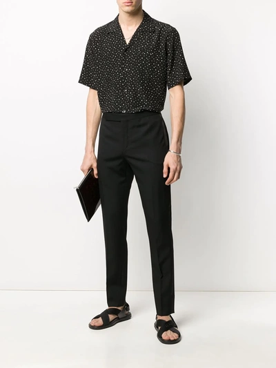 Shop Saint Laurent Side-stripe Tailored Trousers In Black