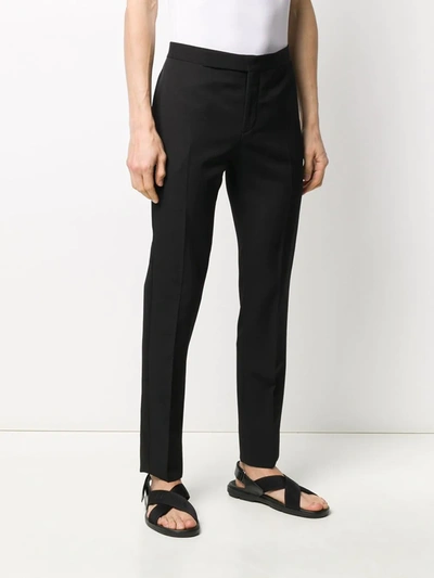 Shop Saint Laurent Side-stripe Tailored Trousers In Black