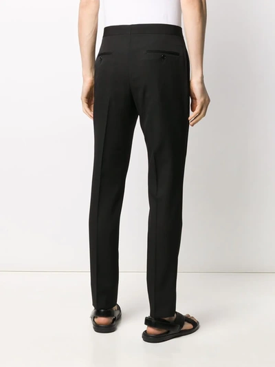 Shop Saint Laurent Side-stripe Tailored Trousers In Black