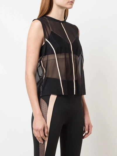 Shop Kiki De Montparnasse Muscle Mesh Tank Top In Black