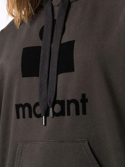 Isabel Marant Étoile Black Hoodie With Tonal Logo Print In 黑色